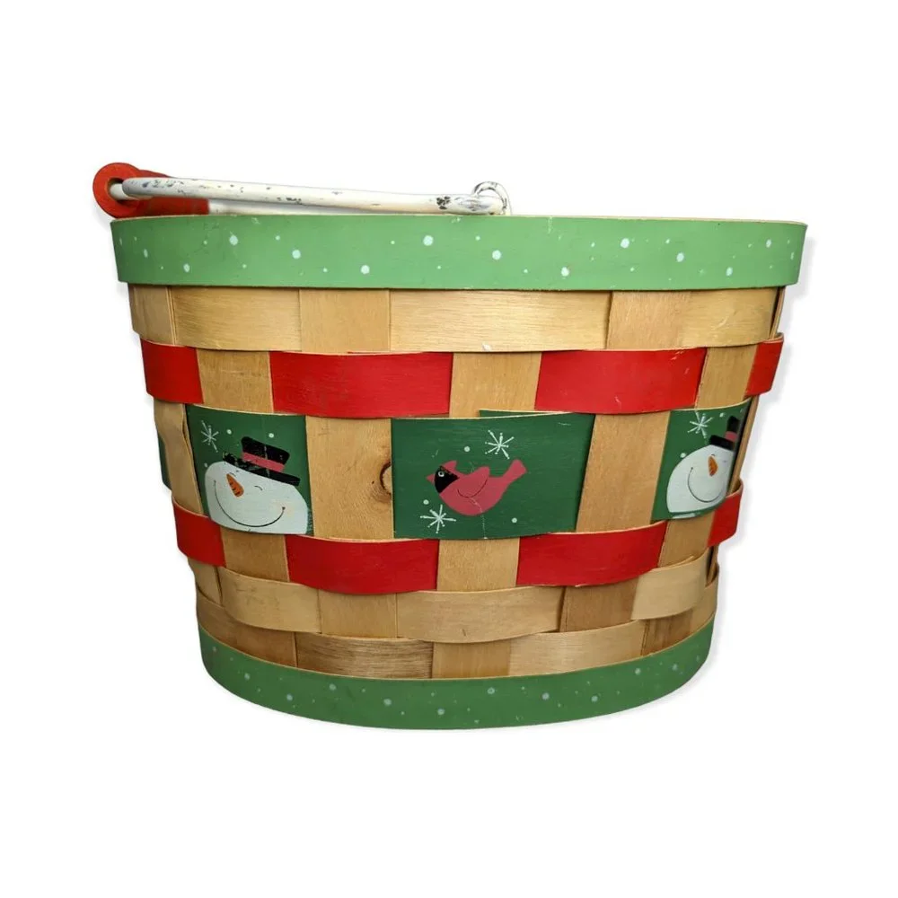 NWT Holiday Elegance Christmas Basket w/ Handle